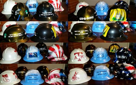 Zimmer DesignZ Custom Paint: Custom hard hats painted over the weekend