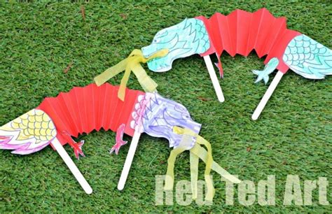 Chinese New Year Crafts for Kids - Dragon Puppets - Red Ted Art's Blog