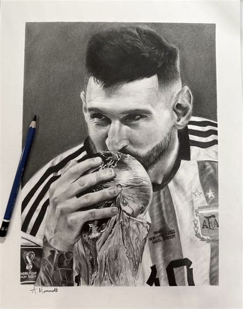 LIONEL MESSI Graphite Drawing | Graphite drawings, Drawings, Football ...