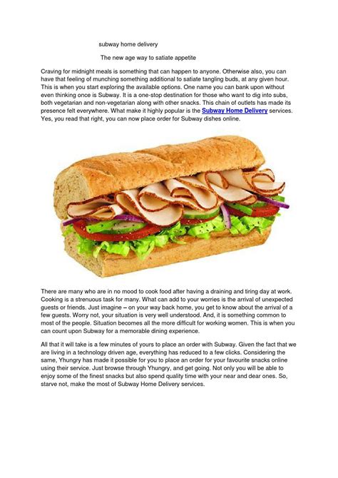 Subway Home Delivery by Yhungry - Issuu