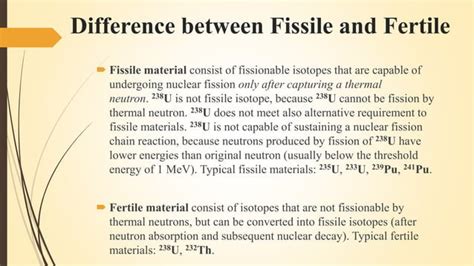 Nuclear power plant fissile & fertile material