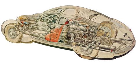 1936 Auto Union P52 cutaway | Super cars, Porsche, Grand prix cars