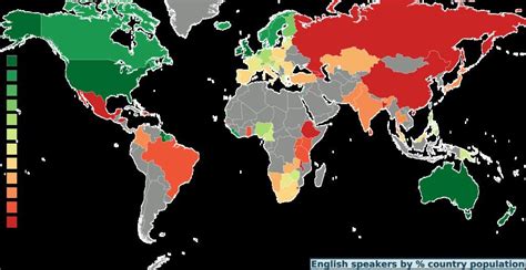 Percentage of English Speakers by Country – Land of Maps | Country ...