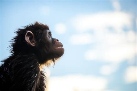 Premium Photo | Capuchin monkey silhouette against the sky