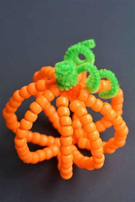 How to Make Beaded Pipe Cleaner Pumpkins - One Little Project