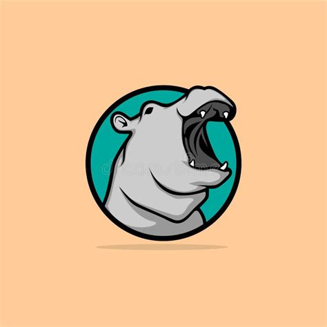 Hippo Logo Design stock illustration. Illustration of african - 129246229