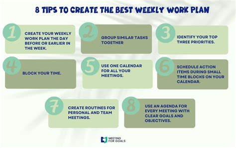 8 Tips to create the best weekly work plan