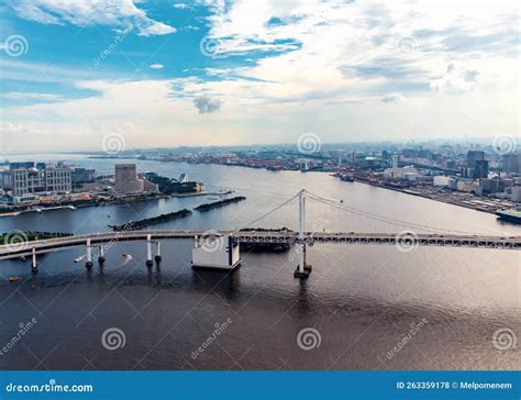 Aerial View of the Rainbow Bridge in Odaiba, Tokyo Stock Photo - Image of modern, odaiba: 263359178