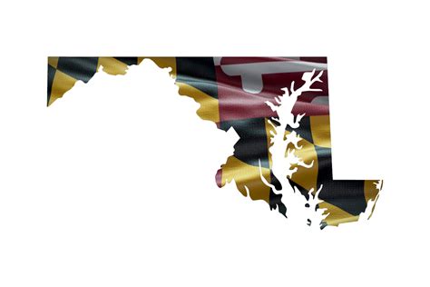 Maryland map outline PNG. State flag icon 21194031 PNG