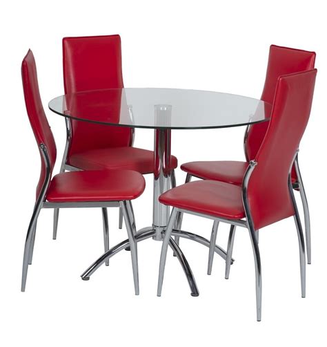 Red Leather Dining Room Chairs : 5pc Frisco Burgundy Red Leather Chairs Glass Top Modern ...