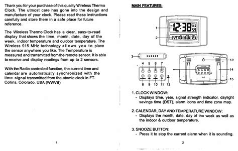 Wt-3102 Atomic Clock Manual