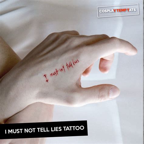 I Must Not Tell Lies Temporary Tattoo Temp Tat Party Favor Small Cheap ...