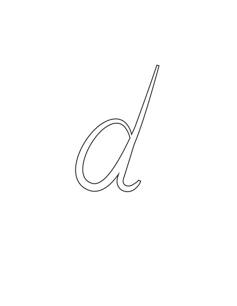 Free Printable Alphabet Letters: Calligraphy Lowercase D