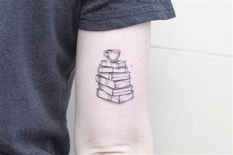 Small book stack For bookings sw*****@***** | Bookish tattoos, Geometric tattoo, Stack of books