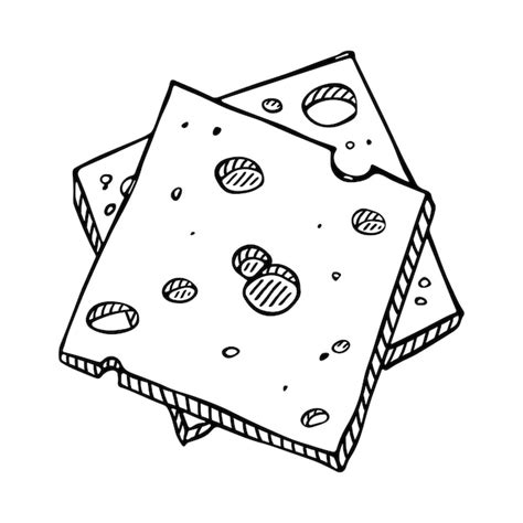 Premium Vector | Hand drawn cheese parts and slices isolated on a white ...