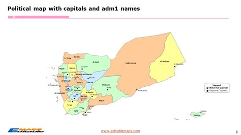 Yemen Map with 21 Governorates and one Municipality - Editable ...