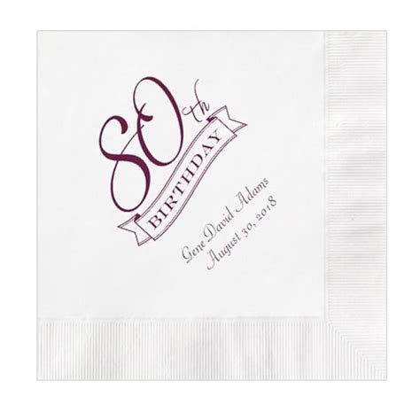 80th Birthday Party Napkins Personalized Set of 100 Custom - Etsy