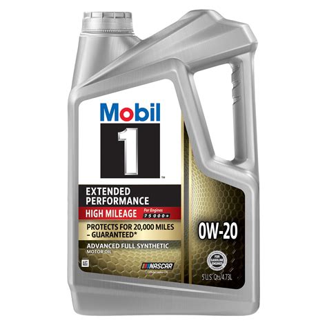 Mobil 1 Extended Performance High Mileage Full Synthetic Motor Oil 0W-20, 5 Quart - Walmart.com ...