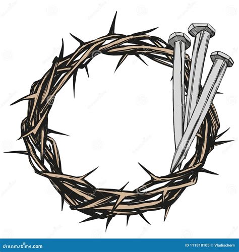 Crown of Thorns, Nails, Easter Religious Symbol of Christianity Hand ...