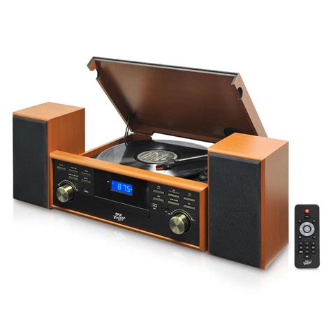 Pyle 97095168M Vintage Retro Classic Style Bluetooth Turntable Speaker System with Vinyl/MP3 ...