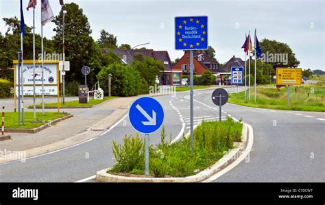 The border between Denmark and Germany at Rudbøl Stock Photo - Alamy