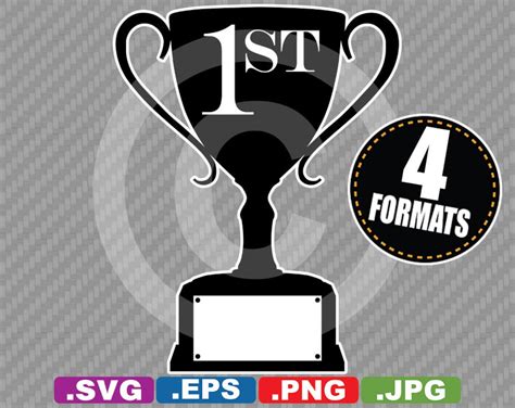 First Place Trophy Award Winner Clip Art Image SVG Cutting File Plus ...