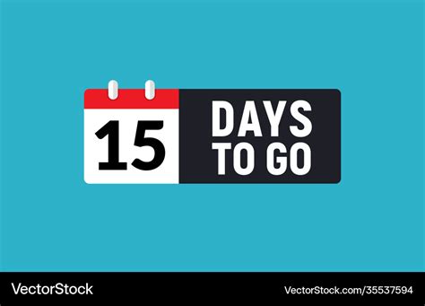 15 days to go last countdown icon fifteen days go Vector Image