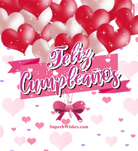 Feliz Cumpleaños GIF Con Globos en Forma de Corazón | SuperbWishes.com