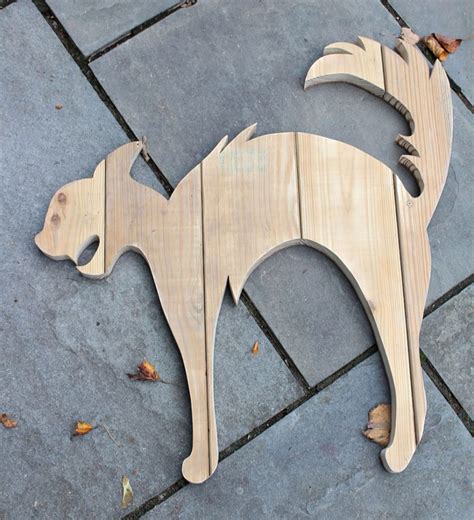 DIY Halloween Black Cat Wood Cutout - How To Tutorial