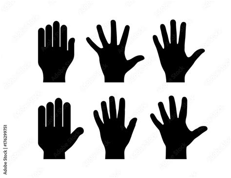 Human hand palm silhouette icon Stock Vector | Adobe Stock