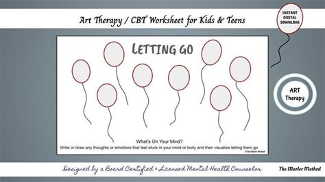 Art Therapy CBT Letting Go Worksheet for Mindfulness - Etsy in 2022 ...