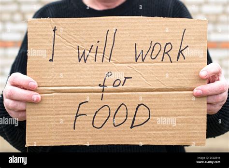 Will work for food sign hi-res stock photography and images - Alamy