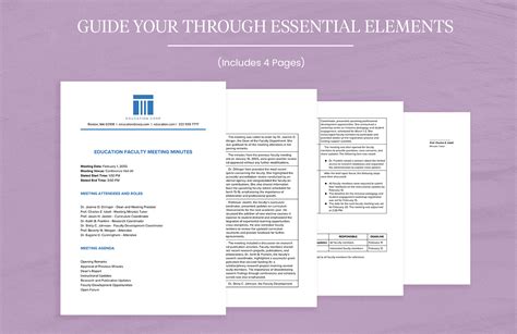 Education Faculty Meeting Minutes in Word, Google Docs - Download ...