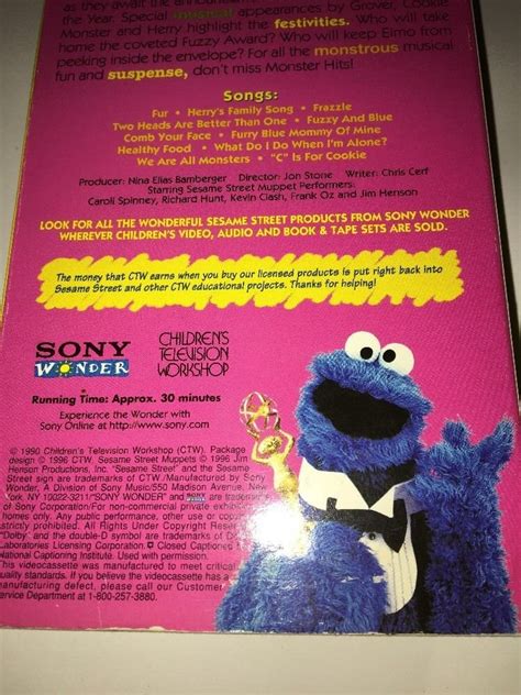 Sesame Street - Monster Hits (VHS, 1996) No Poster-Like New-RARE ...