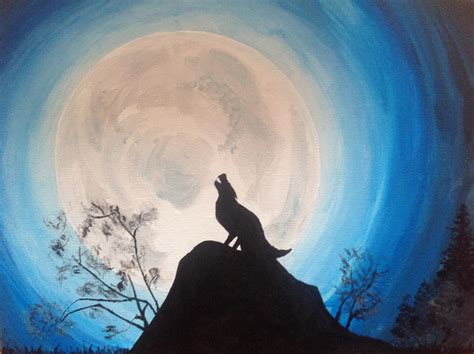 Wolf Moon Painting by Artcatharsis on DeviantArt