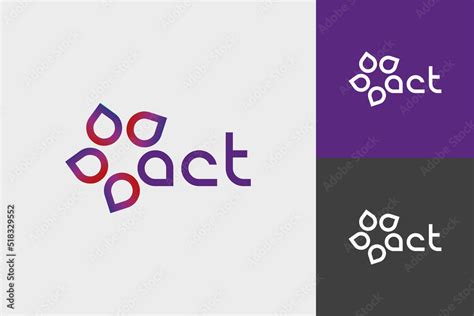 Act vector logo with floral graphics purple and red color combination ...