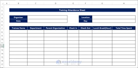 How to Create Training Attendance Sheet in Excel - ExcelDemy