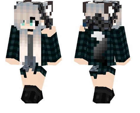 Cute Dark and White Wolf | Minecraft PE Skins