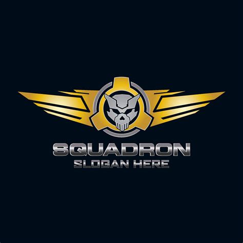 military squadron Skull Logo design vector 14536293 Vector Art at Vecteezy