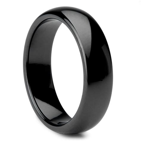 Polished Black Ceramic Ring | In stock! | Lucleon | Black ceramic ring ...