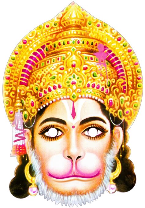 Hanuman Mask Printable. Hanuman. Lord Hanuman. Indian Gods. - Etsy