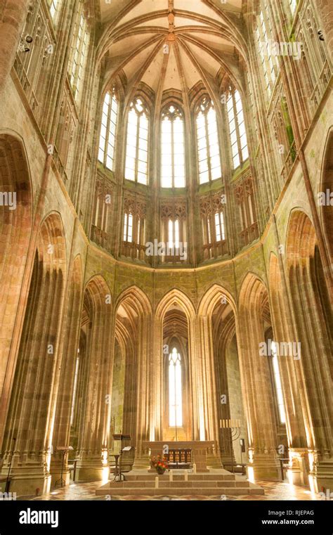 Mont saint michel abbey interior hi-res stock photography and images ...