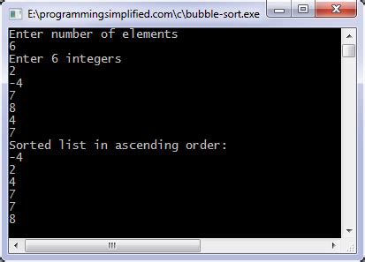 Bubble sort in C | Programming Simplified