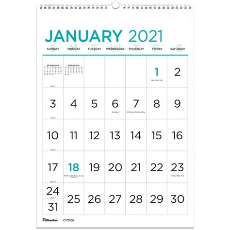 Large Print Wall Calendar - Walmart.com - Walmart.com