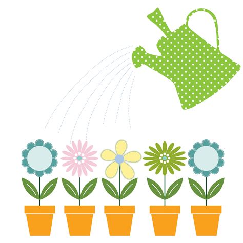 Flowers & Watering Can Clipart Free Stock Photo - Public Domain Pictures