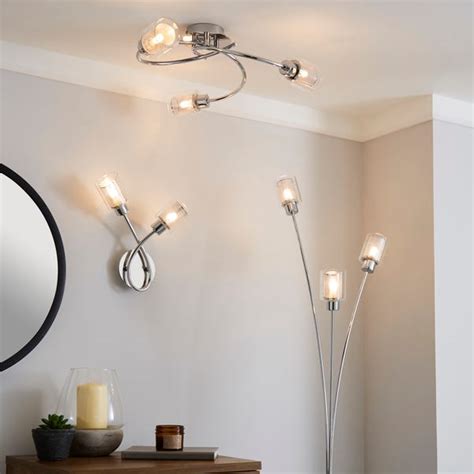 Grace 2 Light Chrome Wall Light | Dunelm