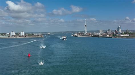 A Ferry Departing Portsmouth Harbour 23450021 Stock Video at Vecteezy