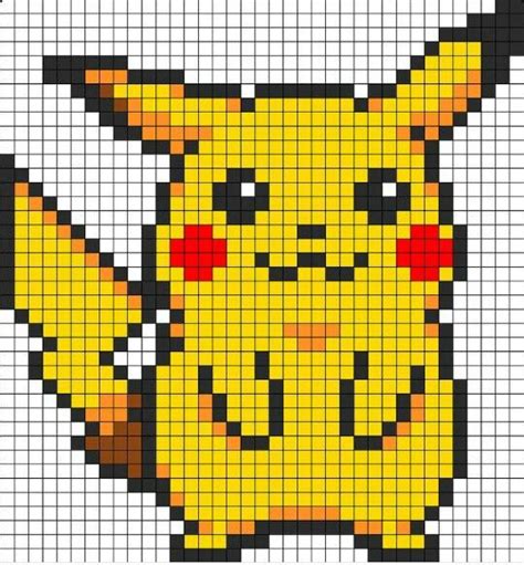 Pokemon Pixel Art Grid Pikachu