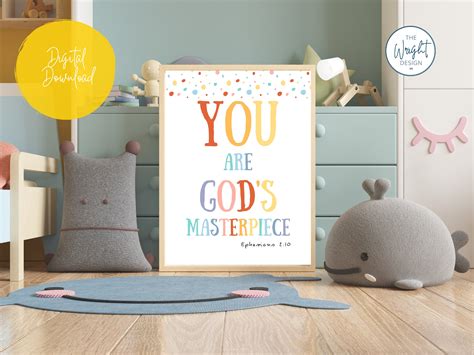 Christian Kids Printable Poster Sunday School Wall Art You - Etsy