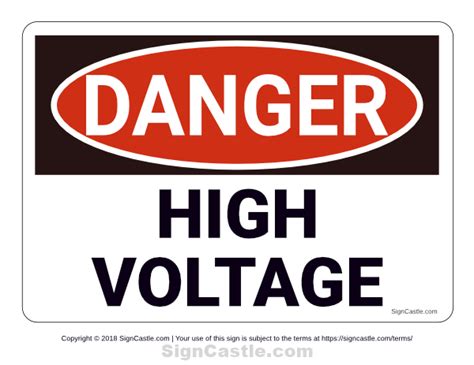 Free printable "High Voltage" danger sign. Download it at https ...